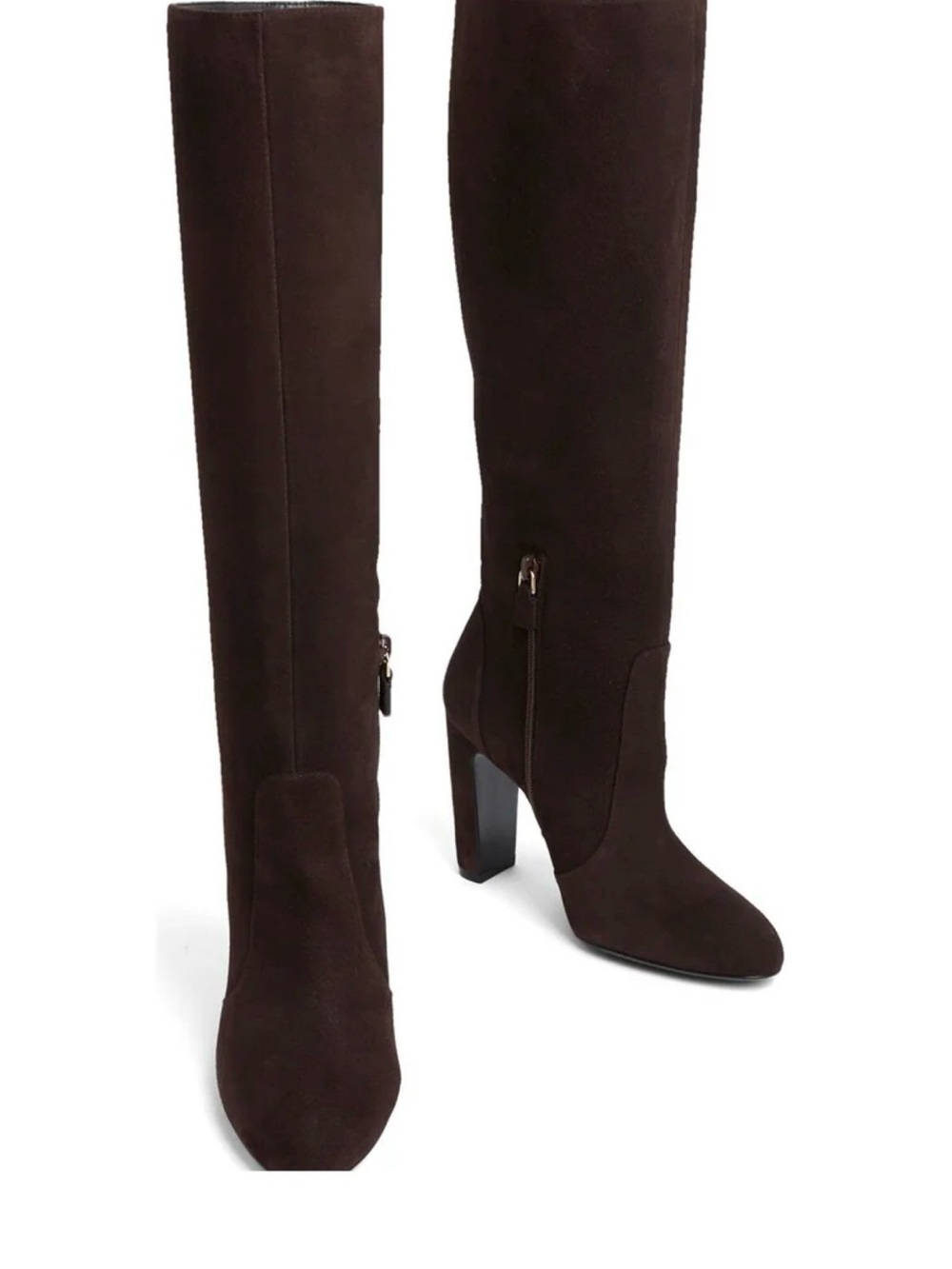 Stuart Weitzman Tall Suede Over-the-Knee Dark Brown Vida 100 Knee High Boot EU41